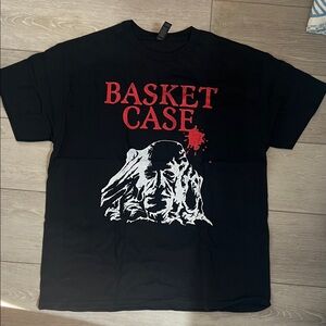 Gildan Black Tee with Red and White Graphic